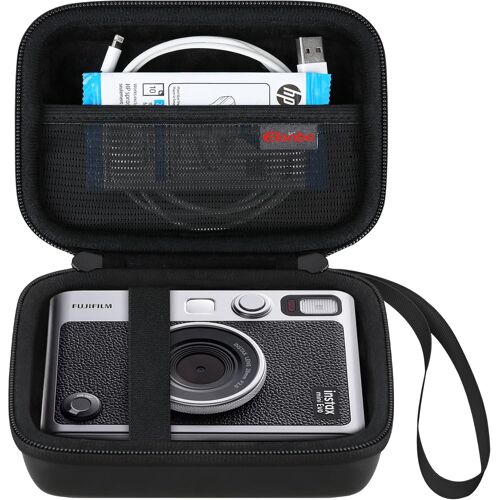 Boîtier de Transport pour Appareil Photo Compatible Fujifilm Instax Mini Evo Appareil Photo Instantané,Support de Voyage pour Imprimante Photo,Noir