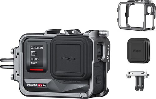 Ace Series 360 Aluminum Frame with Silicone Case Compatible with Insta360 Ace/Ace Pro, Durable Metal Protective Case with Claw Holder