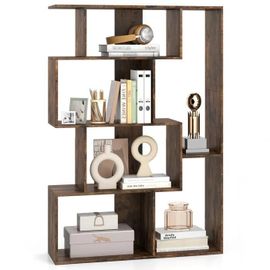 Bibliothèque Géométrique À 6 Cubes Costway, Dos Ouvert, Kits Anti-Basculement, Étagère De Rangement De Sol Pour Salon Bureau, Café