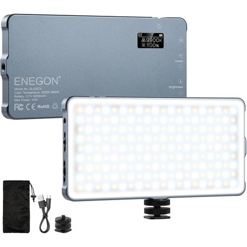 180 Led Lampe Vidéo,4000Mah Rechargeable Deux Couleurs Panneau Led Video Light Sur Caméra,2500K-9900K Cri 96+,Portable Éclairage Photo Vidéo Pour Iphone,Sony,Canon,Nikon,Fuji