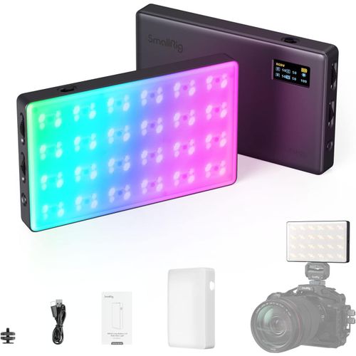 Rgb Video Light, Rm120 Portable On Camera Light, 5000Mah 2500K-8500K Cri 98+, Éclairage De Vidéoconférence Professionnel Full Color Led Light Panel Pour Vlog, Photography - 3808[Z109]