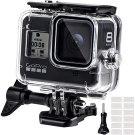 Boîtier Etanche pour GoPro Hero 8 Black,Boîtier Plongée Etanche de 60 M avec Mont Thumbscrew et 12 Insert Anti-buée Accessoires Kit pour Gopro Hero 8 Caméra d'action Noire 2019