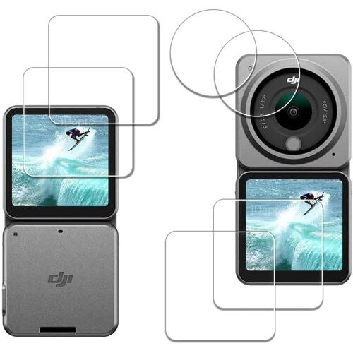 Lens Protection Screen For Dji Action 2 Tempered Glass, 2 Glass Protectors And 2 Lens Film-Marque Générale