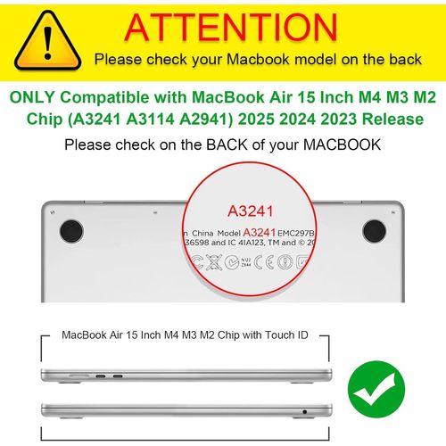 ChicSlick-Coque Compatible Avec Macbook Air 15 Pouces M4 M3 M2 (2025/2024/2023, A3241/A3114/A2941) - Coque Rigide Robuste Antichoc, Etui Hybride Protection Renforcée, Bleu[X1322]