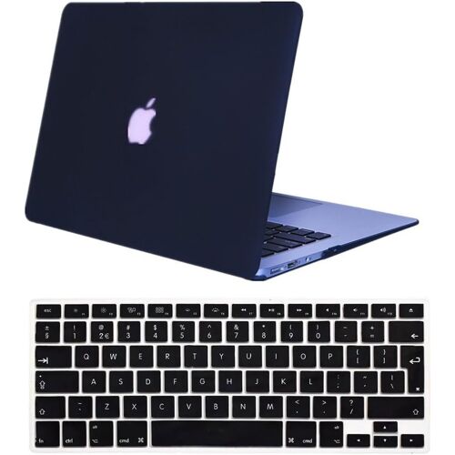Coque solide pour MacBook 33,02 cm/ 38,1 cm au toucher doux satiné avec protège-clavier en silicone Macbook Pro 13"" with CD-Rom (A1278) Frosted Black