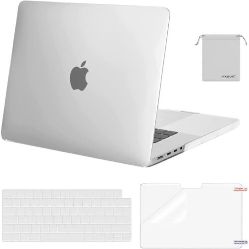 Compatible avec MacBook Pro 16 2024 2023-2021 M4 M3 M2 M1 A3403 A3186 A2991 A2780 A2485 Pro Max,Coque Rigide en Plastique&étui pour Clavier&Protecteur d'écran&Pochette,Frost