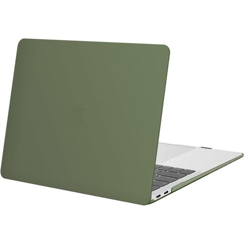 Coque Compatible avec MacBook Air 13 Pouces M1 A2337 A2179 A1932, Coque Rigide Protège Compatible avec MacBook Air 13 Pouces 2021 2020 2019 2018 Retina Display Touch ID, Vert Armée