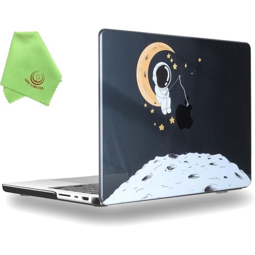 Étui compatible avec MacBook Pro 14" M4 M3 M2 M1 Pro Max 2021-2024 - Coque rigide à motif créatif + chiffon en microfibre - Astronaute B
