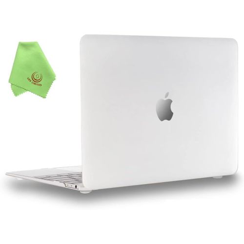 Coque rigide pour MacBook lisse doux au toucher Mat givré + chiffon de nettoyage en microfibre MacBook 12" claire