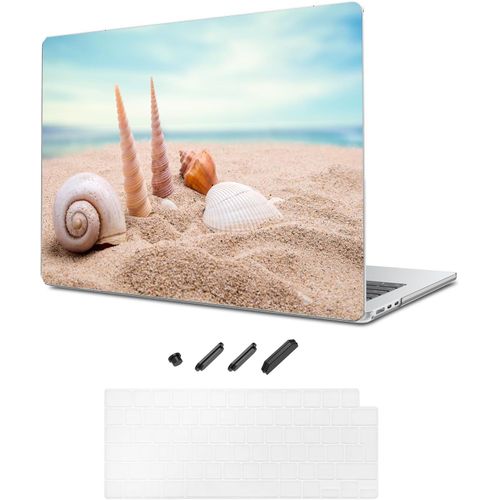 Coque Compatible avec MacBook Air 13,6 Pouces 2025-2022 Release A3240 M4 A3113 M3 A2681 M2 Chip, Motif imprimé Coque Rigide pour Ordinateur Portable pour MacBook Air 13,6 - Plage de Sable