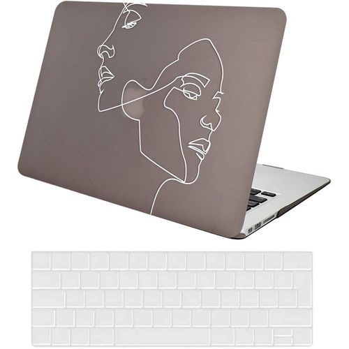 Compatible avec MacBook Air 13"" Coque 2021/2020/2019/2018 Release M1 A2337/A2179/A1932, Coque de Protection Rigide en Plastique Ultra Fine Snap Case & Keyboard Skin Cover, Visage