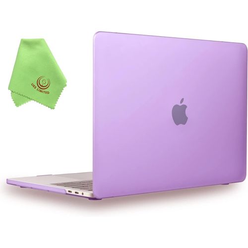 Coque rigide pour MacBook lisse doux au toucher Mat givré + chiffon de nettoyage en microfibre 2016 Macbook Pro 15" (Touch Bar) violet
