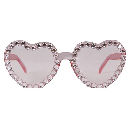Paire De Lunettes Festives CUr Strass Rose Adulte