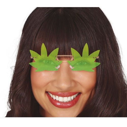 Paire De Lunettes Festives Feuilles Vertes Adulte