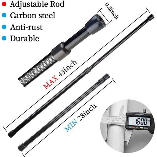 Lot De 2 Tringles À Rideaux Extensibles À Ressort De 71,1 À 109,2 Cm - Noir - Pour Cuisine, Salle De Bain, Fenêtre, Maison