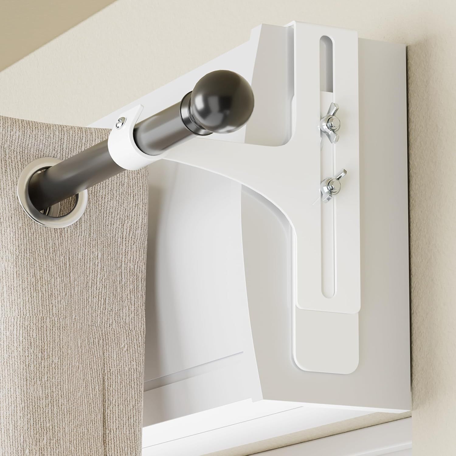 Lot De 4 Supports De Tringle à Rideaux Sans Perçage, Crochets à Rideaux, Supports De Tringle à