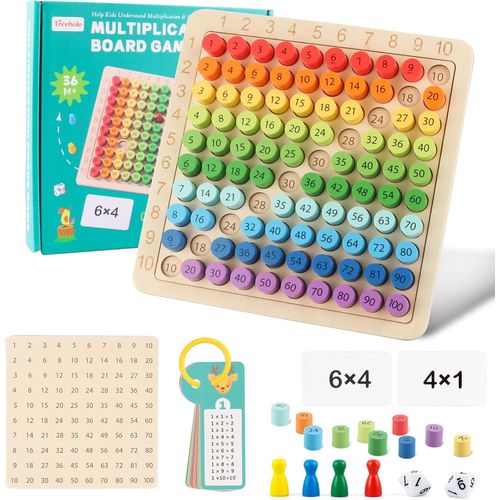 PLAY-Tables De Multiplication, Table Multiplication Montessori, Jeux De Plateau Table De Multiplication En Bois Montessori, Montessori Multiplication Pour 3 Ans Apprendre À Chiffres Facilejeux
