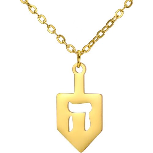 Kal-Collier Hébreu Chai Pour Femmes En Acier Inoxydable Collier À Pendentifs Hébreu Classique Avec La Lettre Chai Signe De Vie Bijoux Juifs Religieux