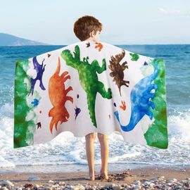 Dinosaure Serviette De Plage-Aquarelle Dino 76 X 150cm Polyester Camping Serviettes Pour Garçons Enfants Séchage Rapide Ultra Absorbant Super Doux Couverture De Plage Piscine Natation