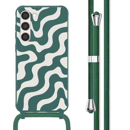 Imoshion Coque Design En Silicone Avec Cordon Samsung Galaxy S23 Plus Petrol Green Groovy