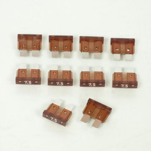 Lot De 10 Fusible De 7.5a Plat Standard Enfichable 19x19x5mm Pour Moto Scooter