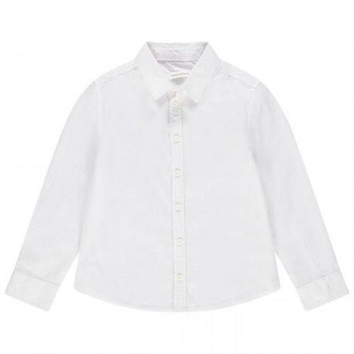 Chemise Manches Longues Blanche Unie Pour Garçon - Blanc