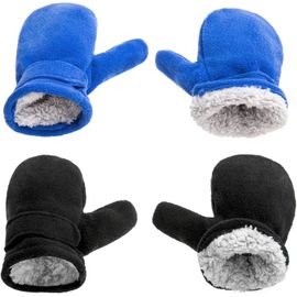 Mitaines D'hiver Pour Bébé, Doublé En Polaire, Chaud Et Doux, Réglable Pour Une Utilisation En Extérieur.