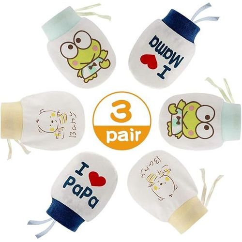 Paire De Moufles Pour Bébé, Réglable, Super Doux, Protecteur, Anti-Rayures, Taille Unique, De Couleur Blanche
