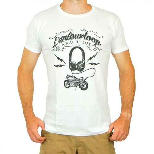 Tee Shirt Pour Moto Homme L'entourloop Db Killer Blanc Taille Xxl