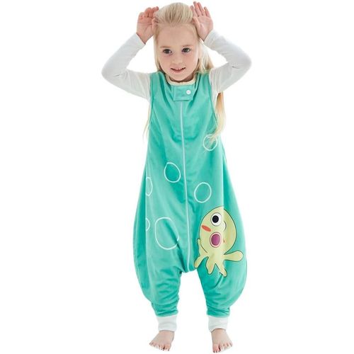 Tianyi-Gigoteuses Bébé Fille Garçon Avec Des Pieds Hiver Automne Pyjama, Vert, 1-3 Ans,S