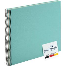 Maa-Goldbuch Bella Vista 25607 Album Photo À Spirales 35 X 30 Cm Avec 40 Pages Blanches Album Photo En Lin Pour Photos Et Photos À Coller Bleu