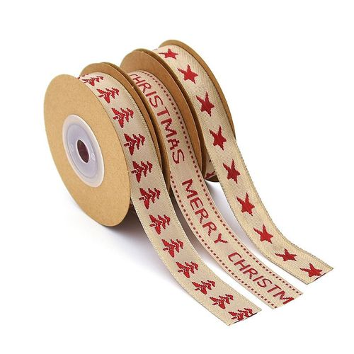 Ruban D'emballage De Cadeaux De Noël, 3 Rouleaux De Ruban, Satin, Coton Décoratif De Noël Marron, 15 Mm, Idéal Pour L'emballage De Cadeaux, Des Mariages Et De L'artisanat.