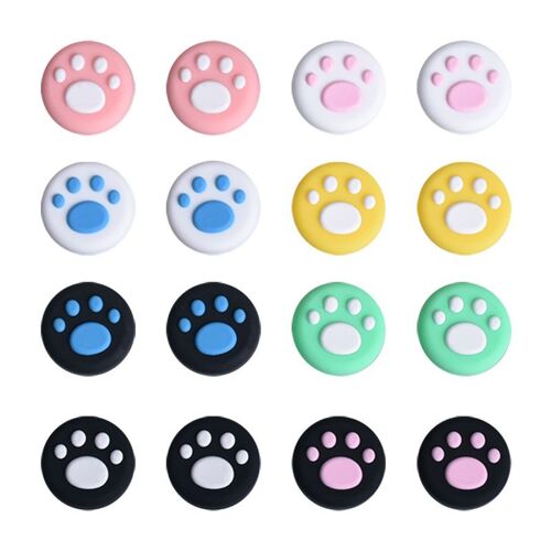 16 Housses De Poignée De Pouce Pour Interrupteur (Multicolores), Housses De Poignée De Jeu Housses À Bascule Analogiques En Silicone Housses De Poignée De Jeu Kawaii Housses De Poignée De Pouce De Rem