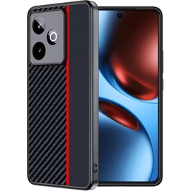 Tianyi-Coque Pour Realme Gt 7/Realme Gt 7t Coque De Protection, Étanche Et Résistante Aux Chocs, Rugged Armor Case, Fibre De Carbone Case -Rouge Noir