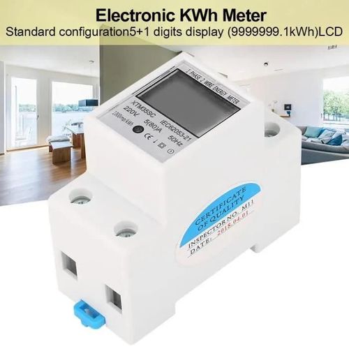Compteur électrique Numérique Electrique à 2 fils 2P sur rail 220V 5 (80)A - XTM35SC - KIT ÉCONOMIE ÉNERGIE