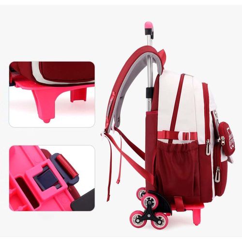 Cartable A Roulette Fille,Cartable Fille Primaire De Grande Capacité, Sacs Scolaires Filles Imperméable Durable Pour Enfants Fille