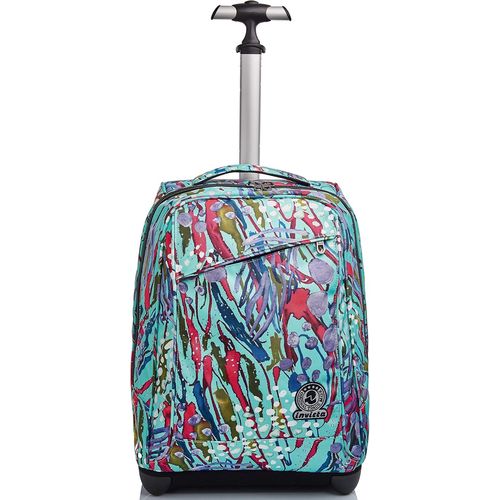 Sac À Dos À Roulettes, Abstract Jungle, Sac À Livres À Roulettes, 2 En 1, Sac À Dos + Trolley, Filles Et Garçons, Pour L'École, Le Sport, Les Loisirs, Pochette Pour Ordinateur Portable, Bleu