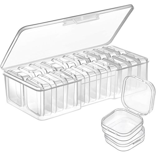 Kalanka-20 Pièces Boîtes Rangement Diamond Painting Avec Couvercle, Petite Boite De Rangement Plastique, Diamant Painting Accessoire Boite Transparente Pour Peinture Diamant, Perles, Bijoux
