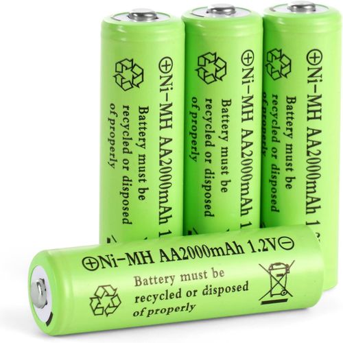 KGABERY-Ni-Mh Piles Rechargeables Aa,4Pcs 2000Mah 1,2V Haute Capacité Pré-Chargées Nimh Piles,Pour Frontale Led,Télécommande,Guirlandes Lumineuses