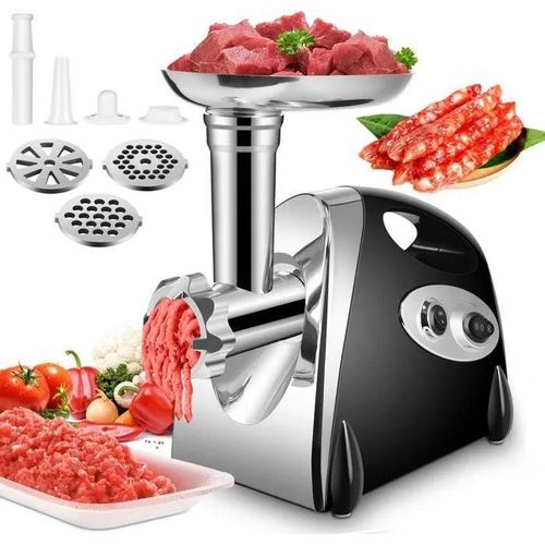 DEMI SAINT 3en1 Hachoir à Viande Electrique 2800W - Saucisse Remplissage Pâté à Viande - Robot Patisserie Cuisine Maison NOEL Party