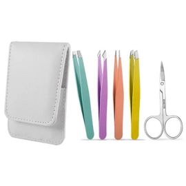 Pince À Épiler, 6 Pcs Pince À Épiler Professionnelle En Acier Inoxydable Ciseaux À Sourcils Brosse À Sourcils, Pour Sourcils, Cils-6 