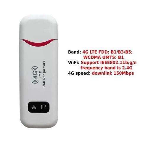 blanc rouge - Clé Modem USB sans fil 4G LTE 150Mbps, Dongle pour Modem Mobile à large bande, carte Sim, route