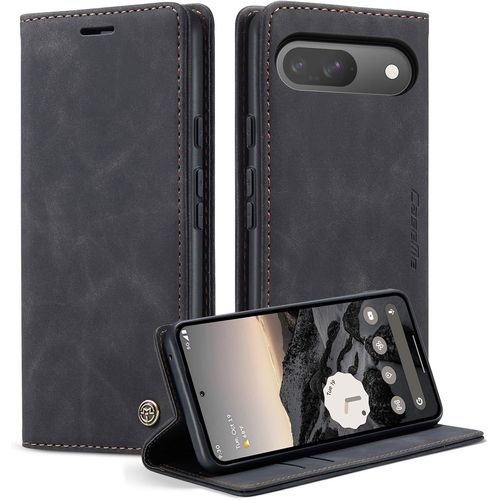 Coque Pour Google Pixel 9 Clapet Case En Cuir Pochette Protection Portefeuille Rabat Etui Premium Housse Porte Carte Magnétique Étui Pour Google Pixel 9, Noir