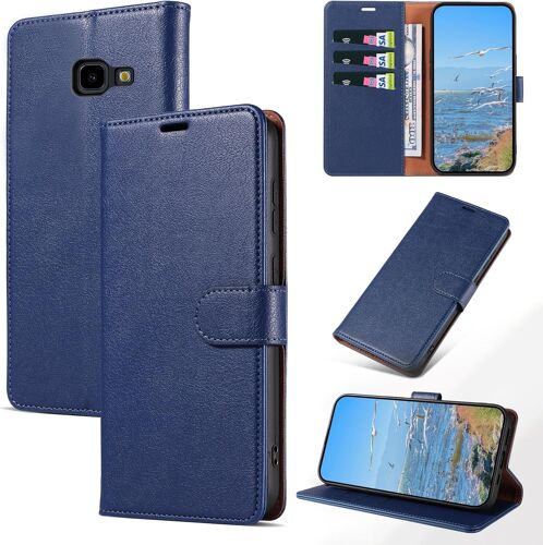 Coque Pour Samsung Galaxy J4 Plus 2018, Antichoc Magnetique Étui À Rabat Avec Porte Cartes, Portefeuille Housse En Cuir Pu Pour Samsung J4 Plus 2018, Bleu