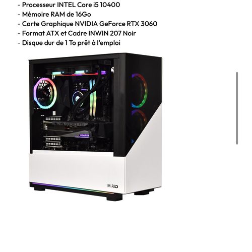 Pc Gamer Intel Core i5 - Ram 16 Go - DD 1 To
