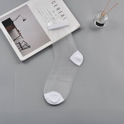 Chaussettes Sexy En Résille Et Dentelle Transparente Pour Femmes,Produit,En Soie Et Cristal,Collection Printemps Et Été