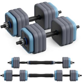 Set Haltères 30 Kg Merach, Multi-Usage Avec Barre, Poignées Ergonomiques, Plaques Stables, Revêtement Silencieux En Caoutchouc