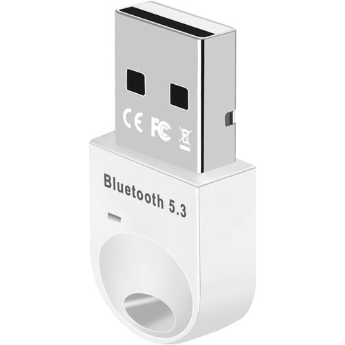 NAERYUTYI-Adaptateur Usb Bluetooth 5.3,Dongle Bluetooth 5.3,Adaptateur Bluetooth Pour Pc Pour Voiture/Tv/Pc/Système Audio Compatible Avec Windows 11/10/8.1/7,Blanc