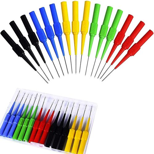 15pcs Pinces De Test De Perçage Sondes Sondes D'essai De Multimètre Sonde De Clip De Test Avec Prise De Banane Isolation Sonde De Test De Multimètre 4mm, Sonde De Test Automobile
