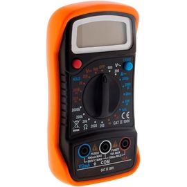 Kalanka-- Multimètre Digital 300v Cat Iii - Compact Et Résistant Avec Support Rabattable - Livré Avec Pointes De Touche Et Piles Aaa - Certifié Ce - Noir, Orange